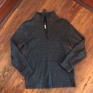 Boys Grey 3/4 Zip Speckled Grey Sweater